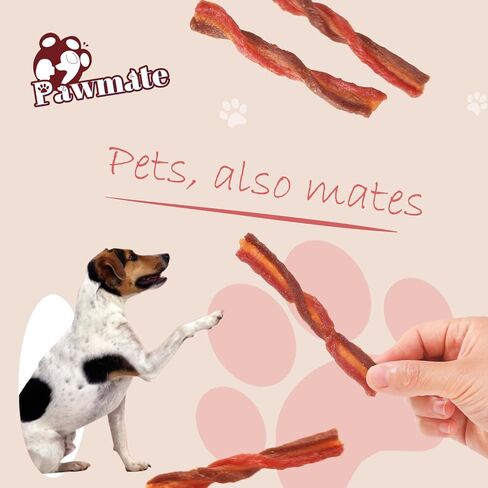 Pawmate Chicken Jerky Twist Strips for Dogs, Natural Healthy Low Fat Real Chicken Cuts Training Dog Treats with Taurine 10.58oz in Kuwait