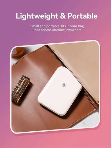 طابعة صور فورية ميني محمولة - Bluetooth 5.0 ، تعمل مع iOS & Android (مع 20 ورقة من 2 × 3 في ورق الصور Zink) in Kuwait