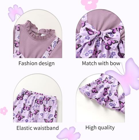 YOUNGER TREE Toddler Baby Girl Clothes Infant Fall Winter Outfits Long Sleeve Shirts and Ruffle Floral Pant Set in Saudi Arabia