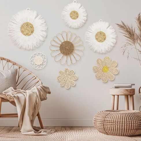 chunful 7 PCS Boho Wall Basket Decor in Saudi Arabia