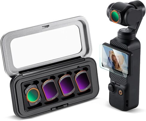 K&F Concept Variable ND2-ND32 & ND32-ND512 Filter Kit Compatible with DJI Osmo Pocket 3 Creator Combo Accessories, Limited Stops Neutral Density Magnetic Attach Filters, Action Camera Accessories in Saudi Arabia