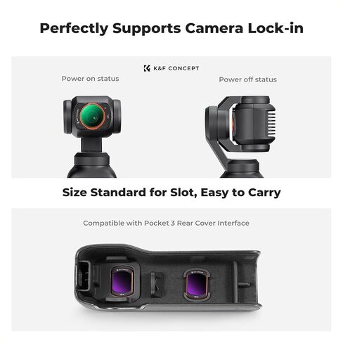 K&F Concept Variable ND2-ND32 & ND32-ND512 Filter Kit Compatible with DJI Osmo Pocket 3 Creator Combo Accessories, Limited Stops Neutral Density Magnetic Attach Filters, Action Camera Accessories in Saudi Arabia