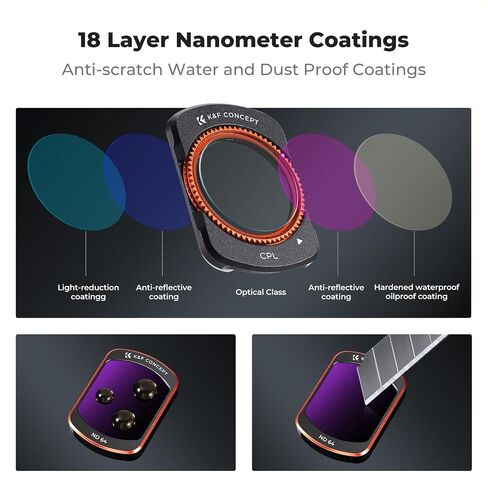 K&F Concept Variable ND2-ND32 & ND32-ND512 Filter Kit Compatible with DJI Osmo Pocket 3 Creator Combo Accessories, Limited Stops Neutral Density Magnetic Attach Filters, Action Camera Accessories in Saudi Arabia