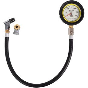 Joes Racing Products Tire Pressure Gauge, Pro Tire, Glow in The Dark, 0-15 psi, Analog, 2-1/2 in Diameter, White Face, 1/2 lb. Increments, Each,32315,Black in Kuwait