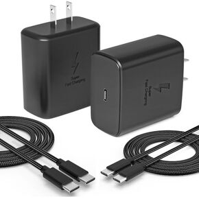 [عبوتان] شاحن سامسونج فائق السرعة 45 وات USB-C PD3.0 مع سلك كابل شحن من النوع C بطول 6 أقدام لهاتف Samsung Galaxy S23 Ultra/S23/S23+/S22/S22 Ultra/S22+/Note 10/20/S20/S21، Galaxy Tab شاحن حائط S7/S8 PPS2.0 in Kuwait