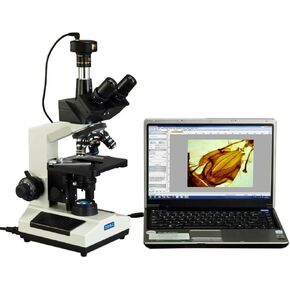OMAX - M837ZL-C100U 40X-2500X Full Size Lab Digital Trinocular Compound LED Microscope with 10MP USB Camera and 3D Mechanical Stage in Kuwait