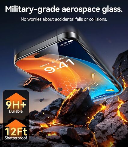 TORRAS Diamond Shield for iPhone 13 Pro Screen Protector, iPhone 14, iPhone 13 Screen Protector Tempered Glass with Strengthened Edge 9H Hardness [Full Coverage] Anti-Fingerprints 2-Pack, 6.1" in Kuwait