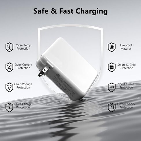 USB C Charger, 200W 5-Port USB Charging Station Hub Fast GaN Charger Power Adapter, Compatible with MacBook Pro/Air, Google Pixelbook, ThinkPad, iPhone 15/14/13/12 Series, Samsung Galaxy S23/S22 in Kuwait