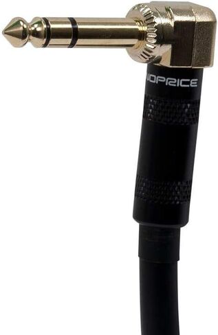 Monoprice Premier Series 1/4 Inch (TRS) Guitar Pedal Patch Cable Cord - 8 Inch - Black & 109439 Premier Series 1/4 Inch (TRS) 16AWG Cable Cord - 1.5 Feet- Black (Gold Plated) in Kuwait