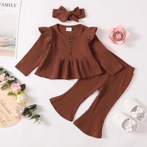 Baby Girl Clothes Infant Outfits Toddler Girl Winter Outfit Sets Fall Clothing Long Sleeve Shirts Casual Floral Pants 6-12 Months Baby Girls Clothes in Saudi Arabia