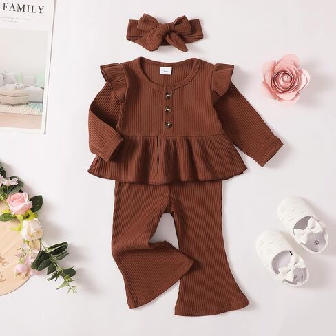 Baby Girl Clothes Infant Outfits Toddler Girl Winter Outfit Sets Fall Clothing Long Sleeve Shirts Casual Floral Pants 6-12 Months Baby Girls Clothes in Saudi Arabia