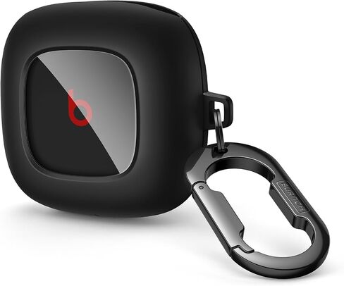 حافظة SURITCH متوافقة مع سماعات الأذن Beats Fit Pro، غطاء TPU واقٍ ممتص للصدمات لجراب Beats Fit Pro 2021، نظام قفل آمن لسماعات الأذن مع سلسلة مفاتيح مضادة للفقدان، أسود in Kuwait