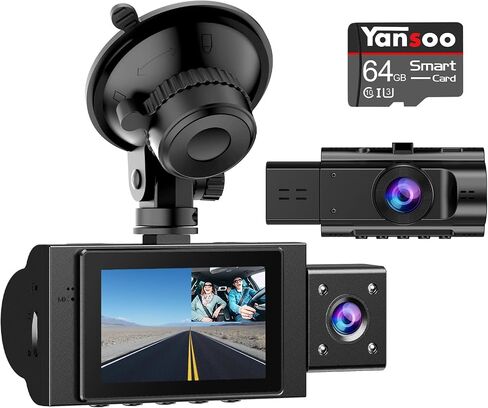 Dual Dash Cam Front and Inside FHD 1080P Dashcams for Cars with Infrared Night Vision Car Camera Driving Recorder 24H Park Monitor Motion Detection G-Sensor for Taxi Uber in Kuwait