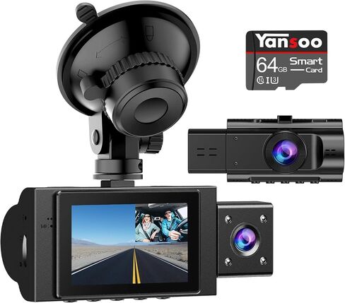 Dual Dash Cam Front and Inside FHD 1080P Dashcams for Cars with Infrared Night Vision Car Camera Driving Recorder 24H Park Monitor Motion Detection G-Sensor for Taxi Uber in Kuwait
