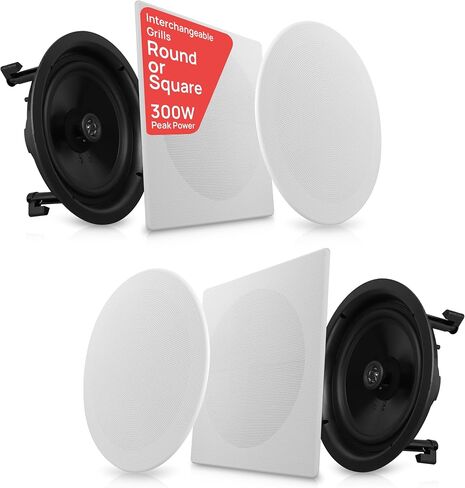 Pyle 10" 2-Way Flush Mount in-Wall Speakers and 8" Enclosed in-Wall Speakers - 300W and 400W Stereo Sound System in Saudi Arabia