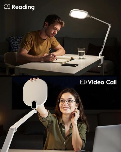 Led Desk Lamps for Home Office, 1200LM Clamp On Desk Light for Video Calls, 3000k-6500k Computer Zoom Light for Video Conference, Adjustable Swing Arm Architect Office Table Lamp in Kuwait
