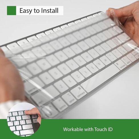 Green Onions Supply[3 Pack] Universal Large Fully Covered Flat Style 0.025mm Wipeable Superb Tactile Feeling Waterproof Anti-Dust Keyboard Cap Cover for Desktop Keyboard with Numeric Hospital in Kuwait
