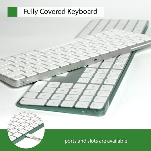 Green Onions Supply[3 Pack] Universal Large Fully Covered Flat Style 0.025mm Wipeable Superb Tactile Feeling Waterproof Anti-Dust Keyboard Cap Cover for Desktop Keyboard with Numeric Hospital in Kuwait