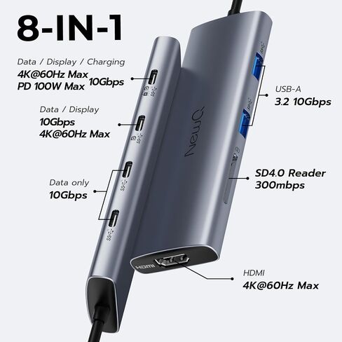 نيو كيو موزع USB صغير للاب توب: 4 منافذ USB 3.2 صغير الحجم، محول USB محمول فائق النحافة 5Gbps متوافق مع MacOS/Windows، Xbox، ذاكرة فلاش، هارد ديسك المحمول، لوحة المفاتيح، الماوس وما إلى ذلك in Kuwait