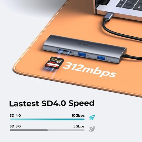 نيو كيو موزع USB صغير للاب توب: 4 منافذ USB 3.2 صغير الحجم، محول USB محمول فائق النحافة 5Gbps متوافق مع MacOS/Windows، Xbox، ذاكرة فلاش، هارد ديسك المحمول، لوحة المفاتيح، الماوس وما إلى ذلك in Kuwait