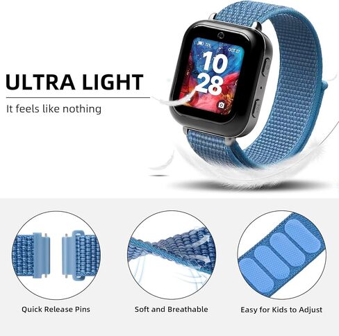أربطة NewJourney المصنوعة من النايلون متوافقة مع ساعة Gabb 3 2 1/Gizmo Watch 3 2 1، شريط بديل بخطاف وحلقة قابل للتنفس للأولاد والبنات in Saudi Arabia