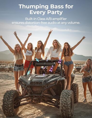 مكبر صوت KEMIMOTO UTV Sound Bar SXS بتحكم لاسلكي بلوتوث متوافق مع X3 SoundBar مع مكبر صوت 2X ومضخم صوت 4X متوافق مع Polaris Can am Honda CForce، لقفص لفة 1.56 بوصة - 2.25 بوصة in Saudi Arabia