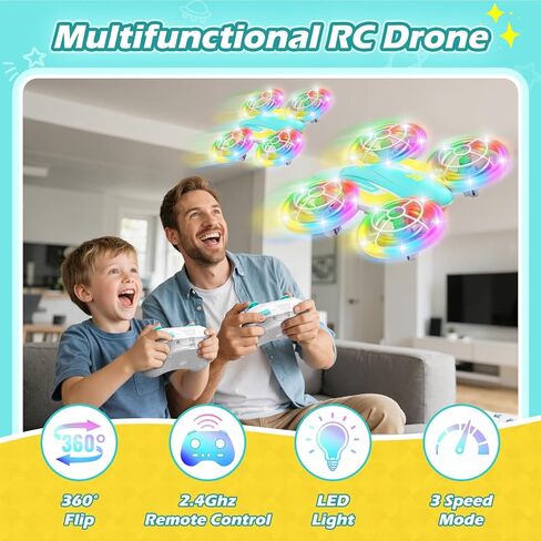 الفتيات LED RC بدون طيار ، هدية عيد ميلاد عيد الميلاد للفتيات الذين تتراوح أعمارهن بين 6 سنوات مع البطاريات البعيدة ، تقلبات 360 درجة ، 3 أوضاع السرعة ، 45 دقيقة رحلة داخلية وخارجية الطيران - الورود الأحمر الأصفر in Kuwait