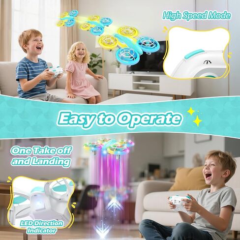 الفتيات LED RC بدون طيار ، هدية عيد ميلاد عيد الميلاد للفتيات الذين تتراوح أعمارهن بين 6 سنوات مع البطاريات البعيدة ، تقلبات 360 درجة ، 3 أوضاع السرعة ، 45 دقيقة رحلة داخلية وخارجية الطيران - الورود الأحمر الأصفر in Kuwait