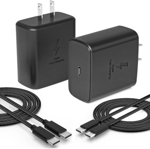 [2 Pack]45W USB-C Samsung Super Fast Charger PD3.0 with 6FT Type C Charging Cable Cord for Samsung Galaxy S23 Ultra/S23/S23+/S22/S22 Ultra/S22+/Note 10/20/S20/S21, Galaxy Tab S7/S8 PPS Wall Charger2.0 in Saudi Arabia