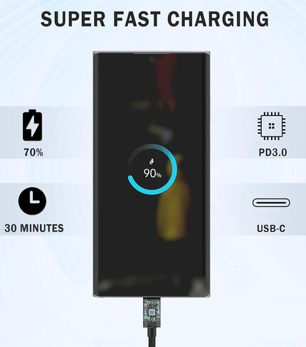 [2 Pack]45W USB-C Samsung Super Fast Charger PD3.0 with 6FT Type C Charging Cable Cord for Samsung Galaxy S23 Ultra/S23/S23+/S22/S22 Ultra/S22+/Note 10/20/S20/S21, Galaxy Tab S7/S8 PPS Wall Charger2.0 in Saudi Arabia