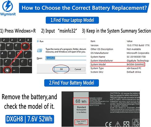 بطارية Wymisnit 68Wh 3HWPP لأجهزة Dell Latitude 5510 5410 5501 5401 5511 5411 الدقة 3541 3551 انسبايرون 7706 2 في 1 انسبايرون 17 7500 7506 2 في 1 أسود 1VY7F 03HWPP 10X1J N2NLL 451 -بي سي إم إن 15.2 فولت in Kuwait