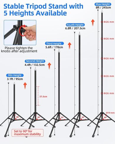 Hemmotop Backdrop Stand 10x8ft, Versatile Sizes Adjustable Banner Holder | Metal, Fits Projector Screen, Background, Balloon, Ideal for Photoshoot, Wedding, Birthday, Baby Shower Party, Photo Booth in Saudi Arabia