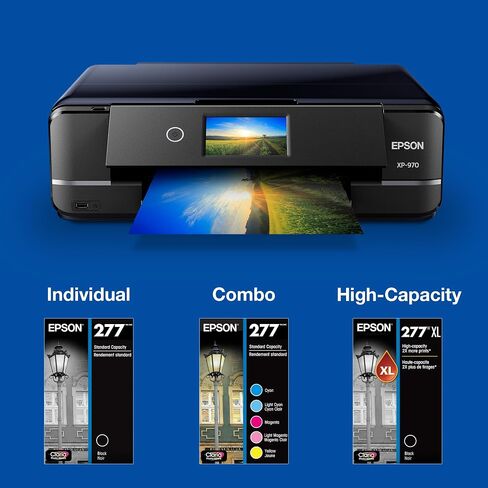 مجموعة حبر EPSON 277 Claria Photo HD سعة قياسية 5 خراطيش ألوان (T277920-S) تعمل مع Expression Photo XP-850، XP-860، XP-950، XP-960، XP-970 in Kuwait