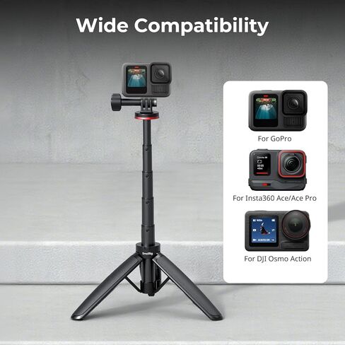 SMALLRIG Portable Mini Desktop Tripod for Action Camera, Tripod in Carabiner Shape with 360° Action Camera Adapter for GoPro Hero 13/12/11, for DJI Osmo Action 5 pro/4/3, for Insta360 Ace Pro 2-5568 in Kuwait