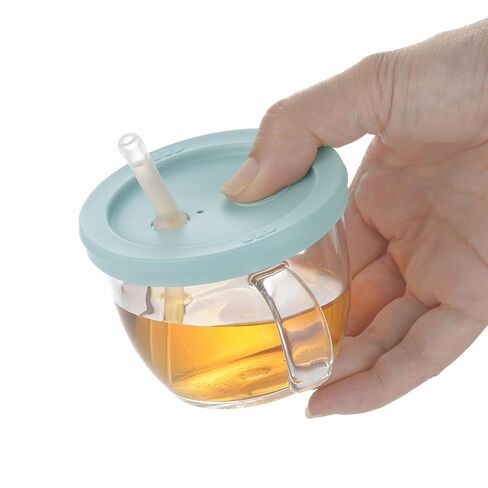 دفع تدفق تدريب كوب sippy مع قش السيليكون ومقابض ، 5 أوقية ، للطفل 6 أشهر+ رمادي فاتح in Kuwait