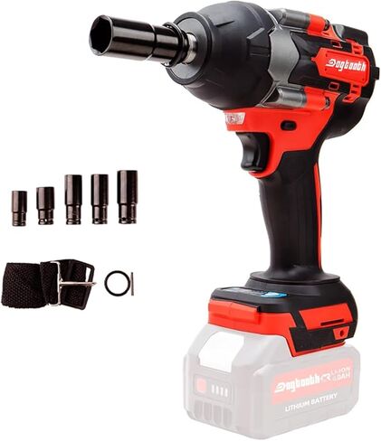 Dogtooth 20V Cordless Impact Wrench 1/2'', High Torque Maximum 850 NM, Brushless Motor, Variable Speeds Max 3200RPM, 2 * 4.0 Ah Battery and Charger in Combo Kit, Compatible with Makita 18V Battery in Saudi Arabia
