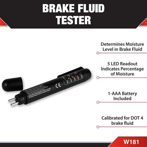 أداة الأداء W183 2-1 سائل الفرامل واختبار ضغط الإطارات - قم بقياس مستويات سائل الفرامل وضغط الإطارات في سيارتك بدقة بسهولة in Kuwait