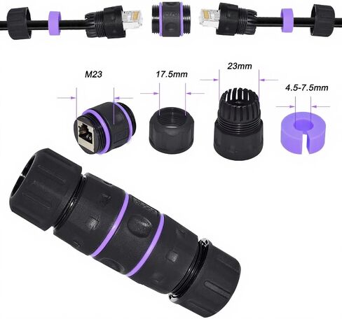 وصلة RJ45، وصلة RJ45، رابط شبكة لكابل إيثرنت Cat7/Cat6/Cat5e/cat5e/cat5 - أنثى إلى أنثى، حزمة من 6 قطع in Kuwait