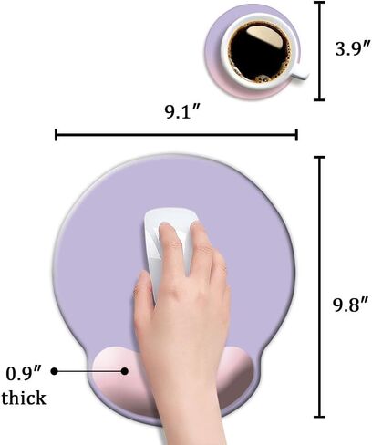 Ergonomic Mouse Pad with Wrist Support, Cute Wrist Pad with Non-Slip Rubber Base for Computer, Laptop, Home Office Gaming, Working, Easy Typing & Pain Relief,Moon in Kuwait