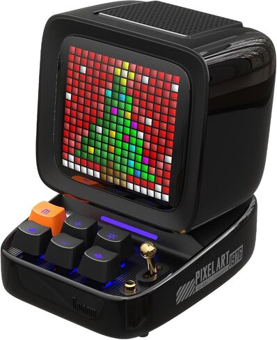 مكبر صوت بلوتوث Divoom Ditoo Retro Pixel Art Game مع شاشة أمامية يمكن التحكم فيها بتطبيق 16X16 LED (وردي) in Kuwait