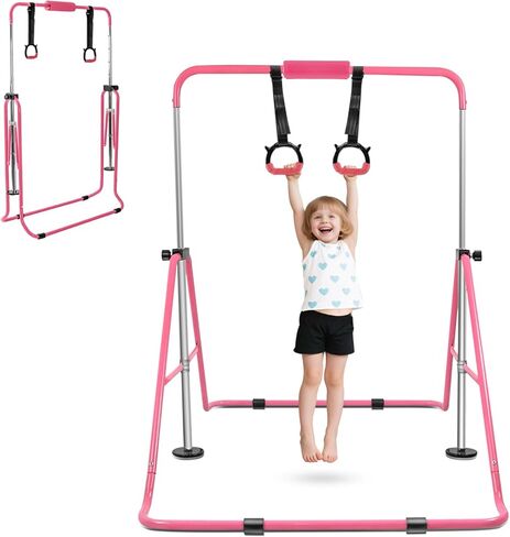 YEEGO DIRECT Expandable Gymnastics Bar, Folding Horizontal Kip Bars Junior Premium Gymnastic Equipment Monkey Climbing Tower Home Training for Kids in Saudi Arabia