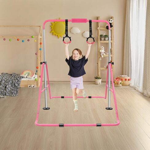 YEEGO DIRECT Expandable Gymnastics Bar, Folding Horizontal Kip Bars Junior Premium Gymnastic Equipment Monkey Climbing Tower Home Training for Kids in Saudi Arabia