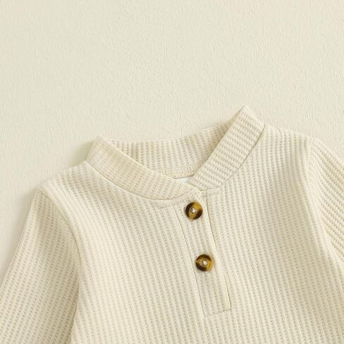 ملابس صبي حديثي الولادة مخططة وافل متماسكة السراويل الطويلة رومبير مجموعة الرضع الخريف الخريف 2pcs ملابس 0 3 6 9 12M in Kuwait