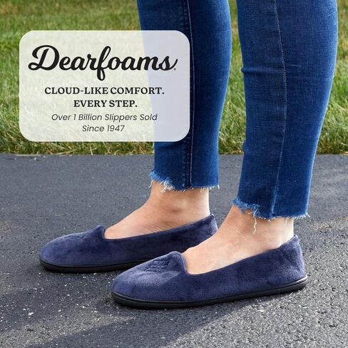 Dearfoams للسيدات ريبيكا خفيفة الوزن رغوة مريحة مريحة مغلقة الظهر الشنيع بعرض واسع ، ليلة ستاري الأزرق ، 11-12 in Kuwait