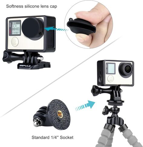 GEPULY BacPac Frame Mount Housing Case for GoPro Hero 4 3 3 Action Cameras in Kuwait