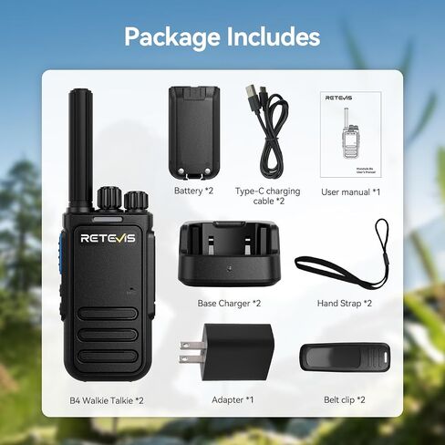 Retevis RB29 Walkie Talkies for Adults Gift,Heavy Duty 2 Way Radios,Durable Two Way Radio with Charger Base,VOX,for Outdoor Hiking Camping Road Trip(2 Pack) in Saudi Arabia