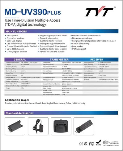 TYT MD-UV380 DMR Two-Way Radio VHF/UHF Dual Band Portable Handheld Radio in Saudi Arabia
