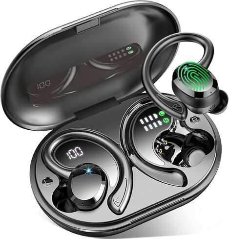 Wireless Earbuds Bluetooth Headphones Sport, Bluetooth 5.3 Earbud 3D HiFi Stereo Over Ear Buds, 48Hrs Earhooks Earphone with Noise Cancelling Mic, IP7 Waterproof Headset for Workout/Running/Gym, Rose in Kuwait