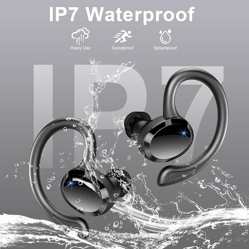 Wireless Earbuds Bluetooth Headphones Sport, Bluetooth 5.3 Earbud 3D HiFi Stereo Over Ear Buds, 48Hrs Earhooks Earphone with Noise Cancelling Mic, IP7 Waterproof Headset for Workout/Running/Gym, Rose in Kuwait
