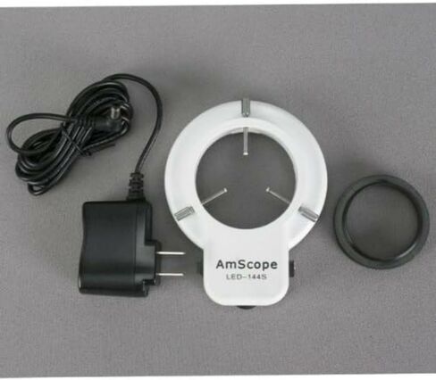AmScope SM-1TSZZ-144S-10M مجهر تكبير ستيريو ثلاثي العينيات رقمي احترافي، عدسات WH10x وWH20x، تكبير 3.5X-180X، هدف تكبير 0.7X-4.5X، ضوء حلقة LED 144 لمبة، حامل عمود، 110 فولت - 240 فولت، يتضمن 0.5 عدسات بارلو X و2.0X ودقة 10 ميجابكسل in Saudi Arabia